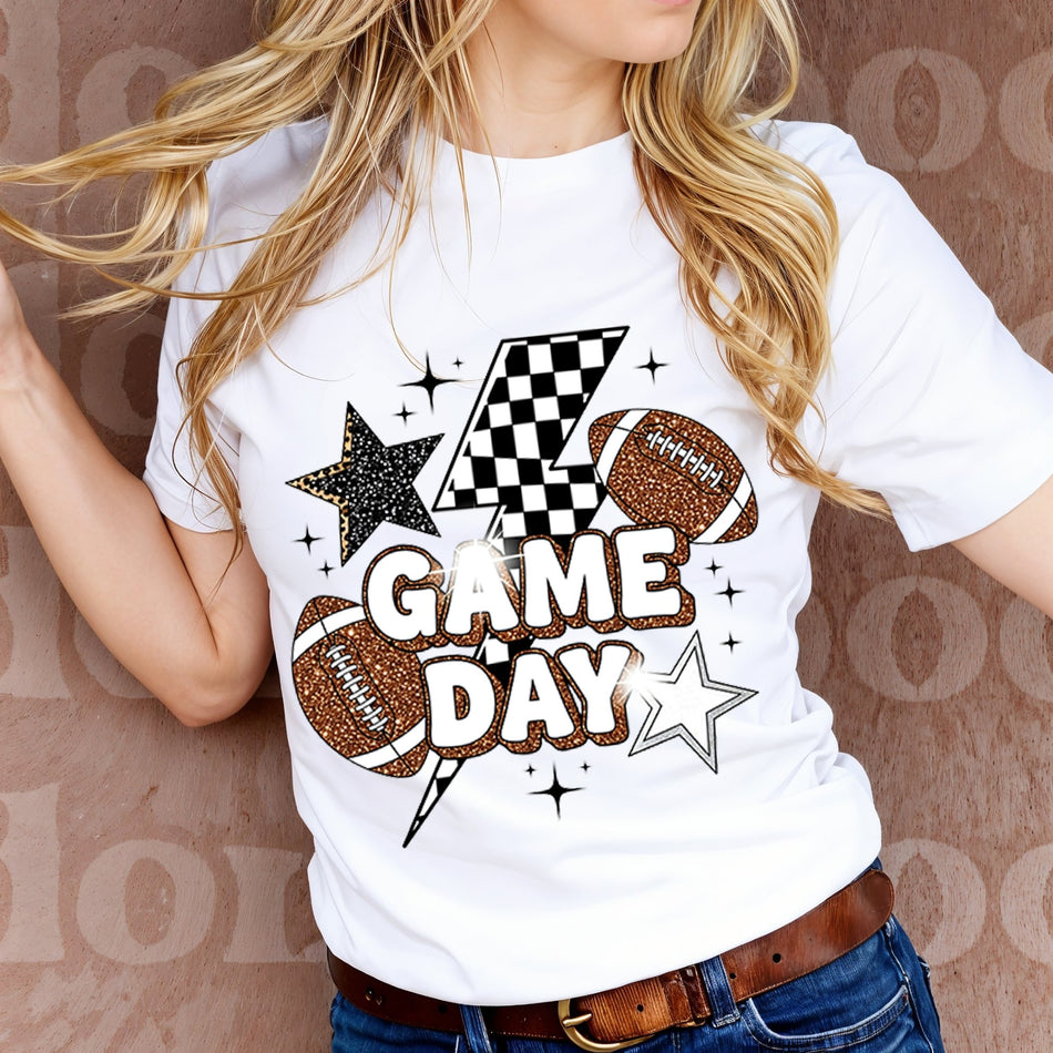 Game Day PNG | Football Sublimation Design | Checkered Flag Clipart | Instant Download - C143