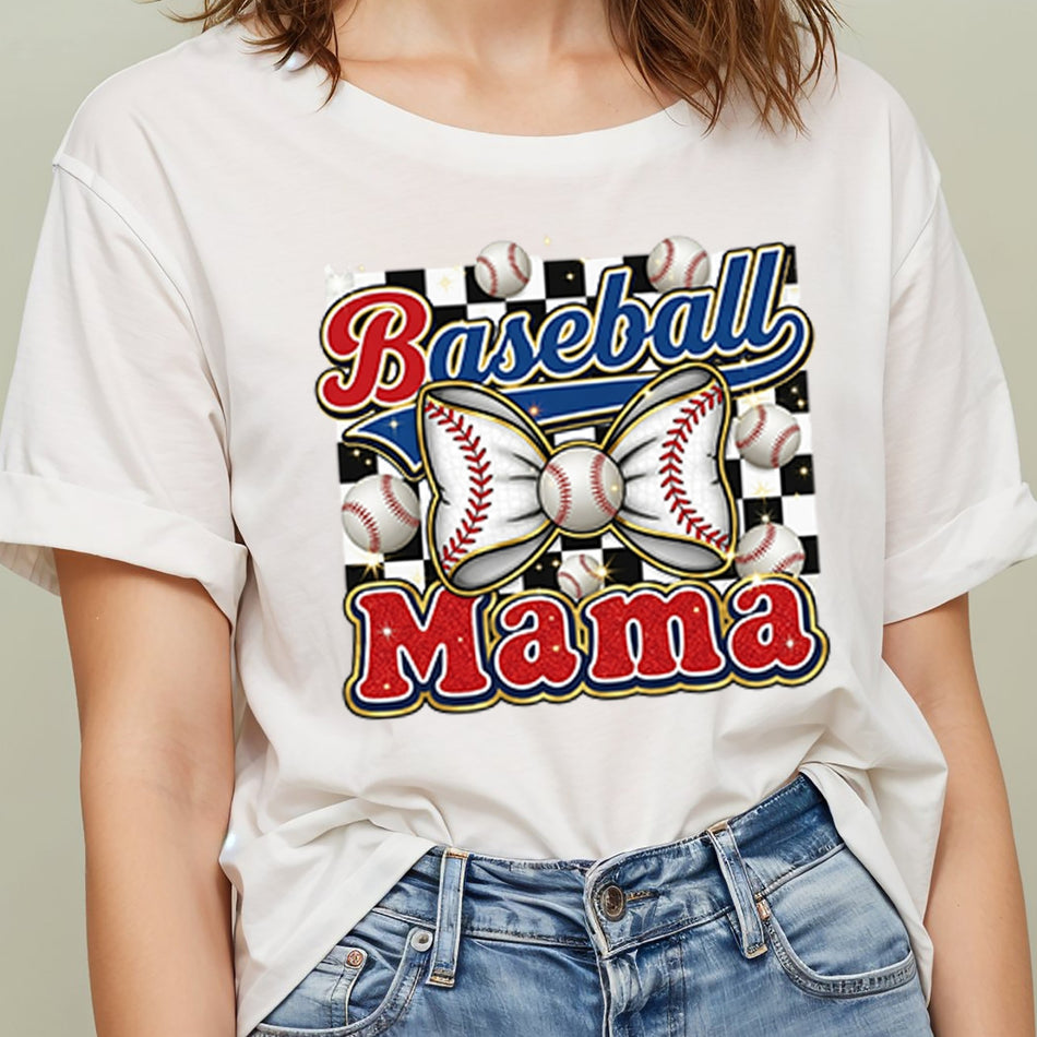 Baseball Mama PNG | Glitter Sports Sublimation Design | Baseball Mom Shirt | Instant Download - C146