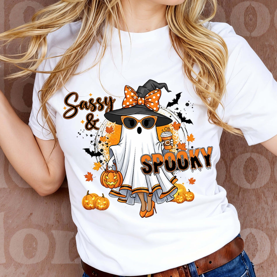 Sassy & Spooky PNG | Halloween Ghost Sublimation | Ghost with Pumpkin Spice | Instant Download - C170