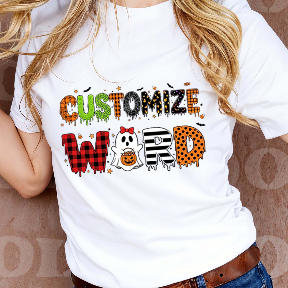 Customizable Halloween Word PNG | Spooky Sublimation Design | Editable Name & Phrase | Instant Download - C108