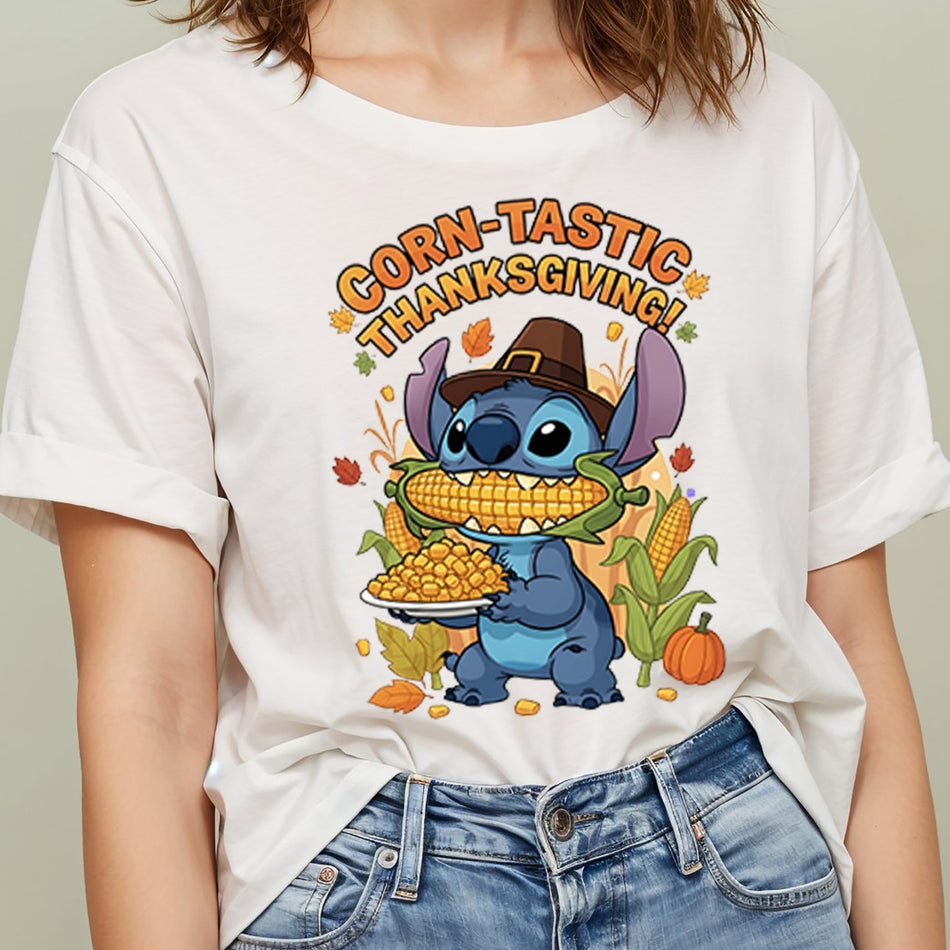 Stitch Thanksgiving PNG | Corn-tastic Sublimation Design | Lilo & Stitch Autumn Clipart | Instant Download - C138