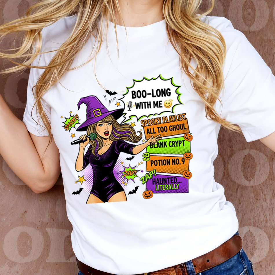 Boo-Long With Me PNG | Halloween Witch Sublimation Design | Spooky Playlist Clipart | Instant Download - C96