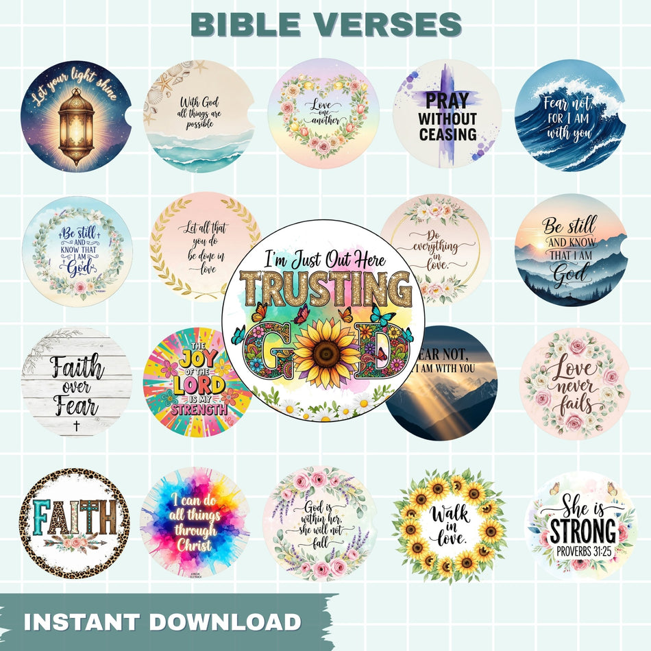 Bible Verses PNG Bundle | 23 Christian Sublimation Designs | Faith Over Fear Clipart | Instant Download - C71