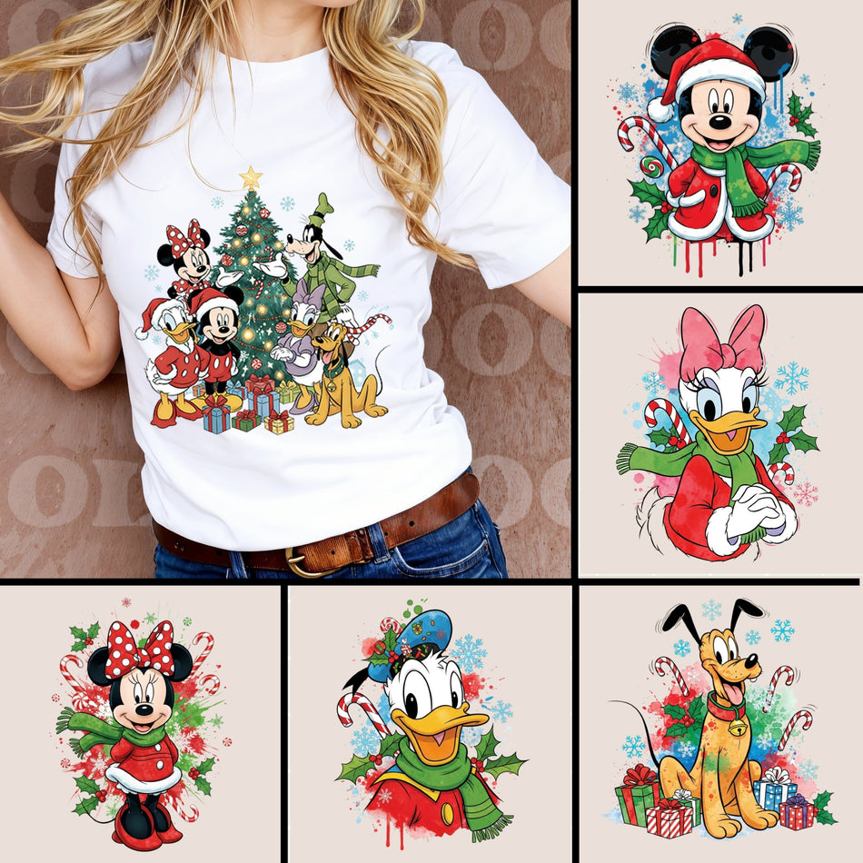 Christmas Mickey & Friends PNG Bundle | 7 Disney Holiday Sublimation Designs | Instant Download - C78