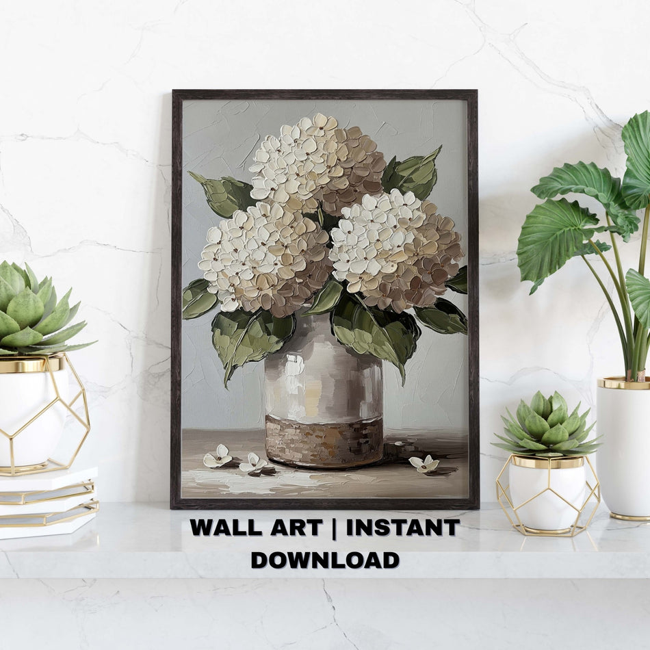 Hydrangea Wall Art PNG | Floral Sublimation Design | Botanical Decor | Instant Download - C189