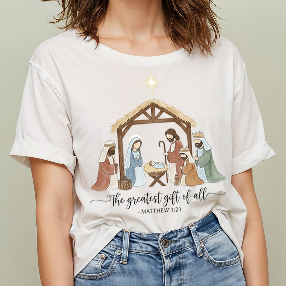 Nativity PNG | The Greatest Gift of All | Christmas Sublimation Design | Instant Download - C177