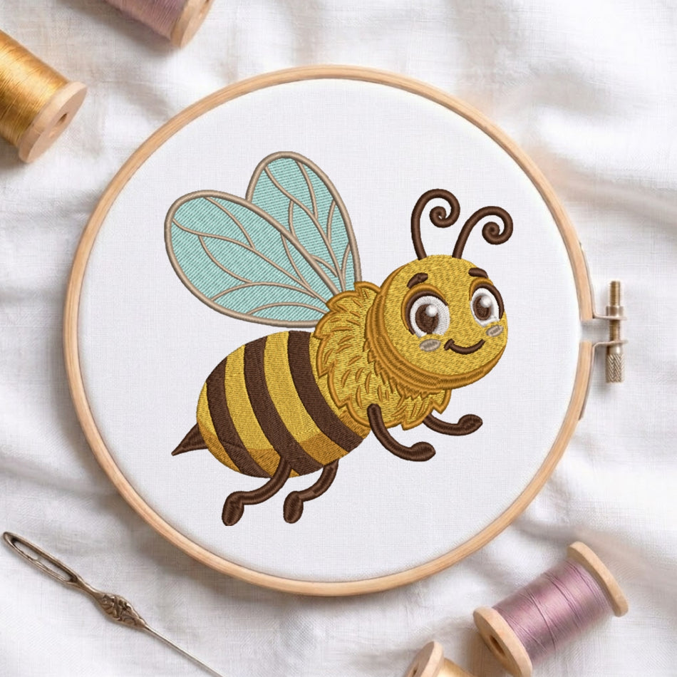 Cute Cartoon Bumblebee Machine Embroidery Design ED 149