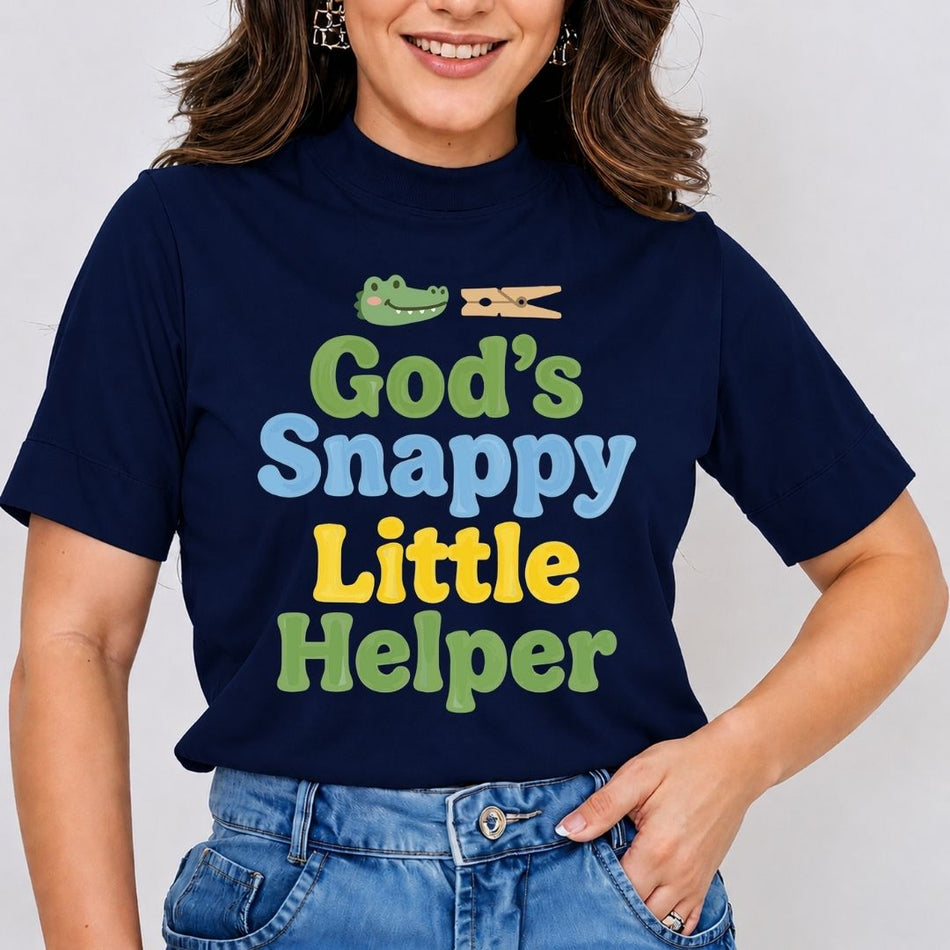 God's Snappy Little Helper PNG - Cute Alligator Retro Shirt A 1621