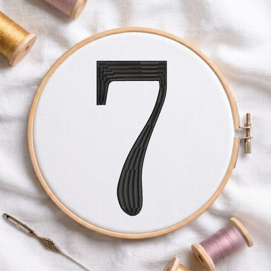 Serif Number  Machine Embroidery Design ED 374.33