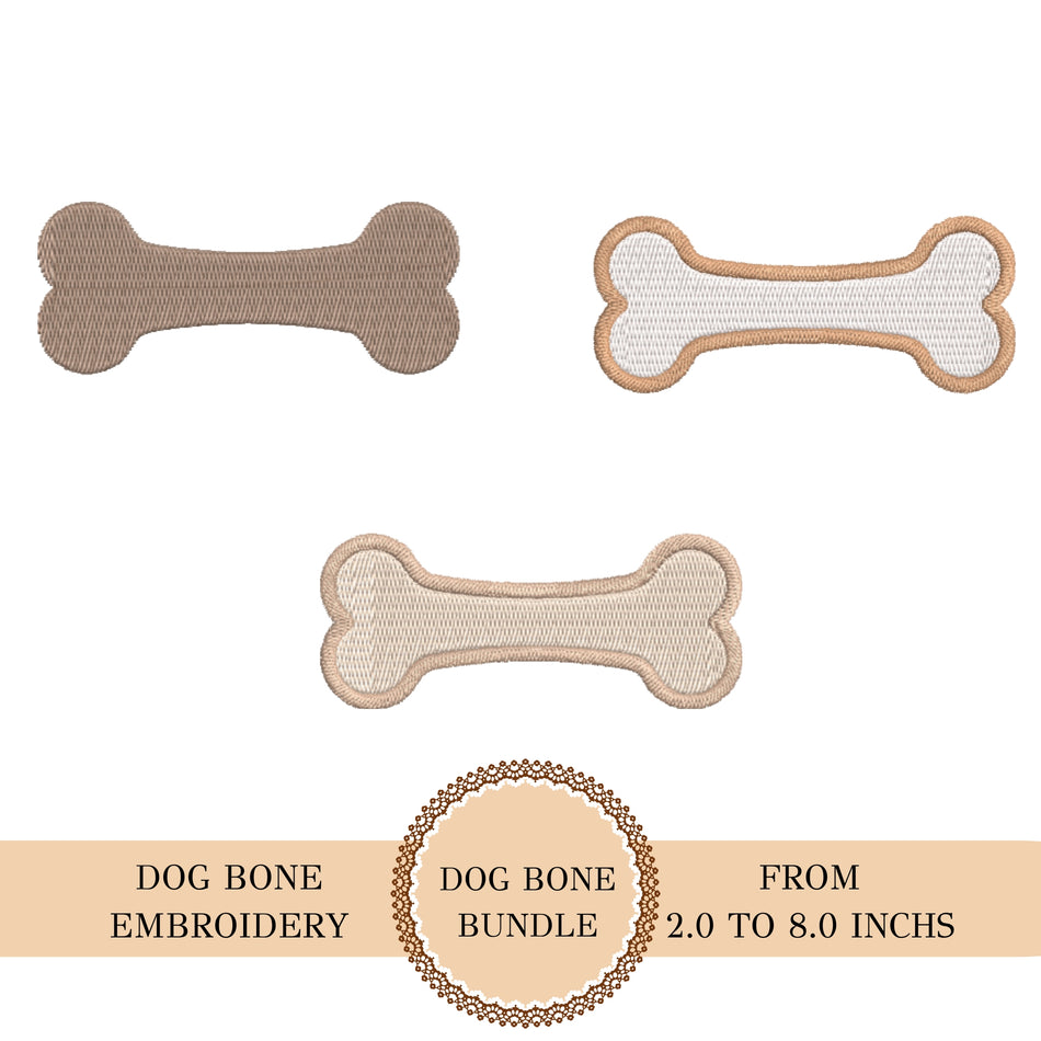 Dog Bone Embroidery Design Bundle ED 498