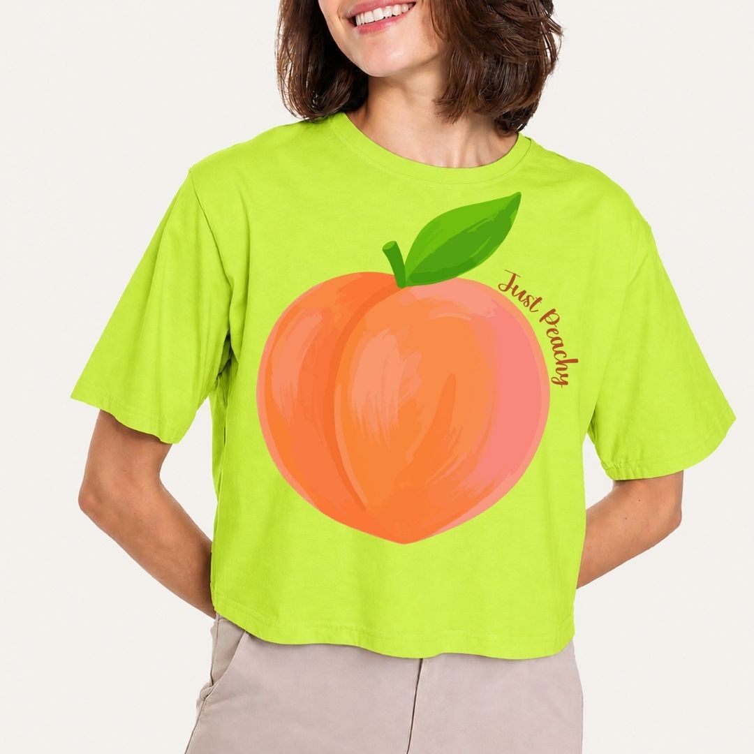 Just Peachy PNG, Cute Watercolor Peach Clipart, Sweet Summer Fruit Sublimation Graphic File