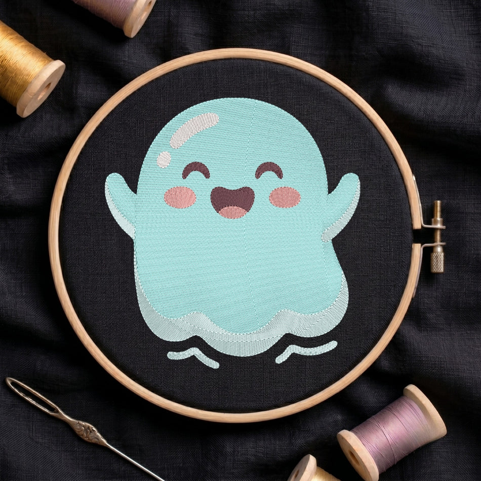 Cute Halloween Ghost Machine Embroidery Design ED-340