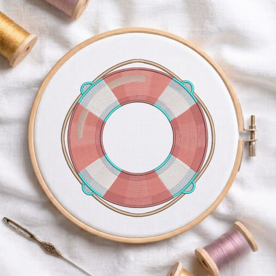 Life Ring Machine Embroidery Design ED 482.4