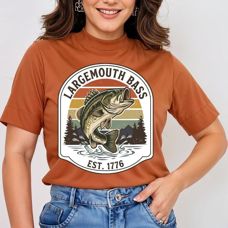 Retro Largemouth Bass PNG - Vintage Fishing Shirt Design -A 1964