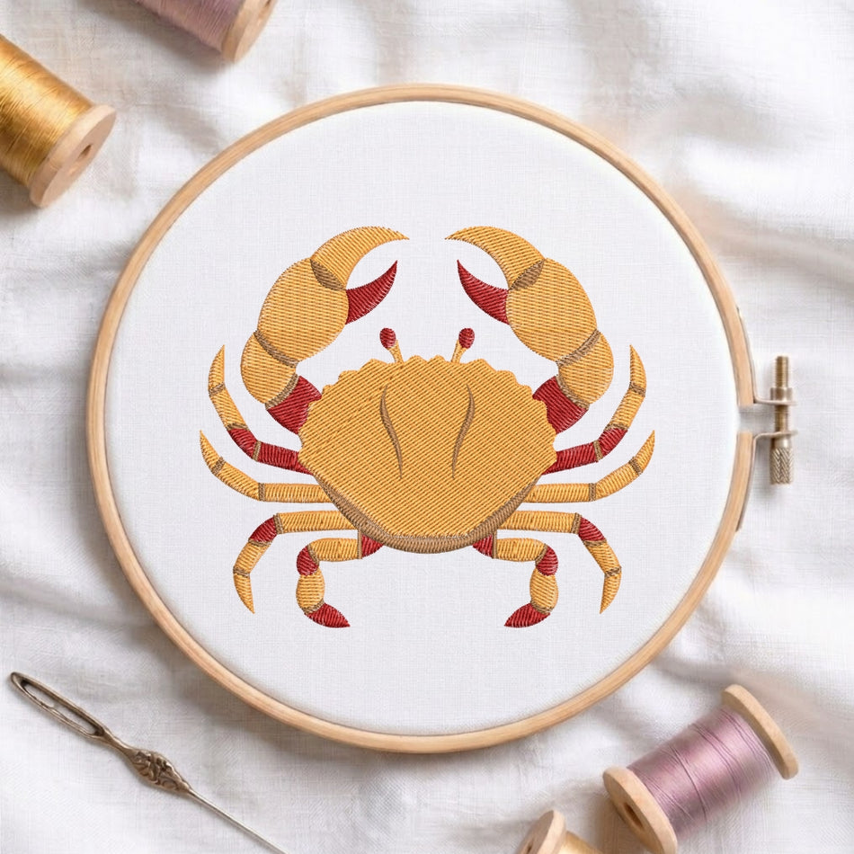 Detailed Coastal Crab Maritime Machine Embroidery Design ED 276