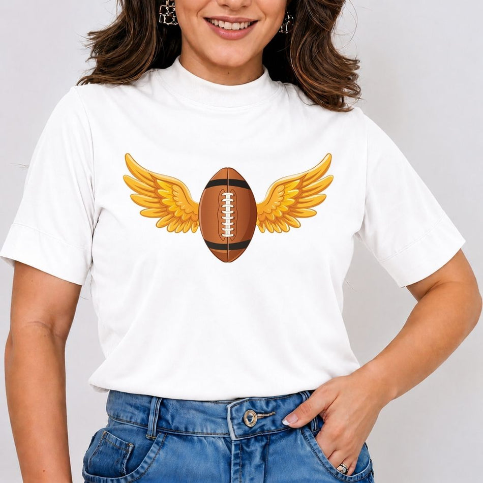 Golden Wings Football PNG - Game Day Sublimation Tee  - A 1707