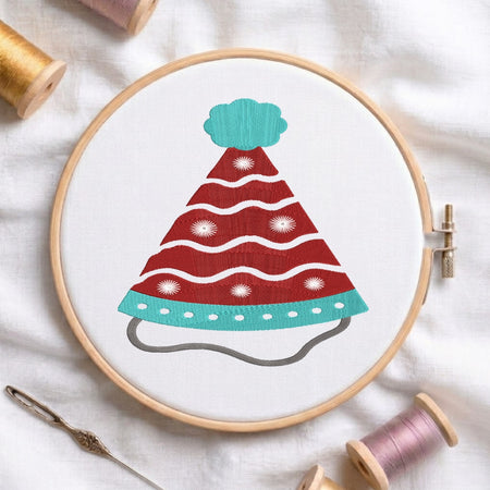 Party Hat Machine Embroidery Design, Birthday Hat Embroidery File, Festive Celebration Digital Download, PES DST JEF Single File, 7 Sizes