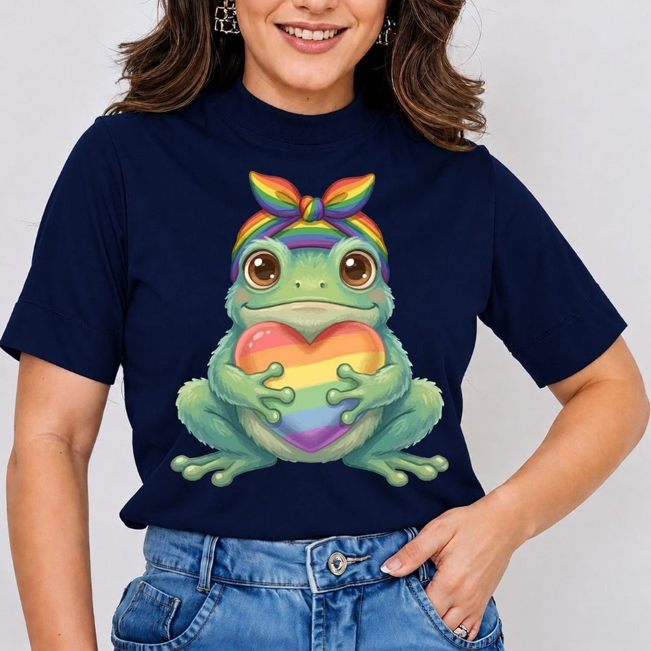 Rainbow Pride Frog PNG - Cute Cottagecore Toad Shirt Design A 1664