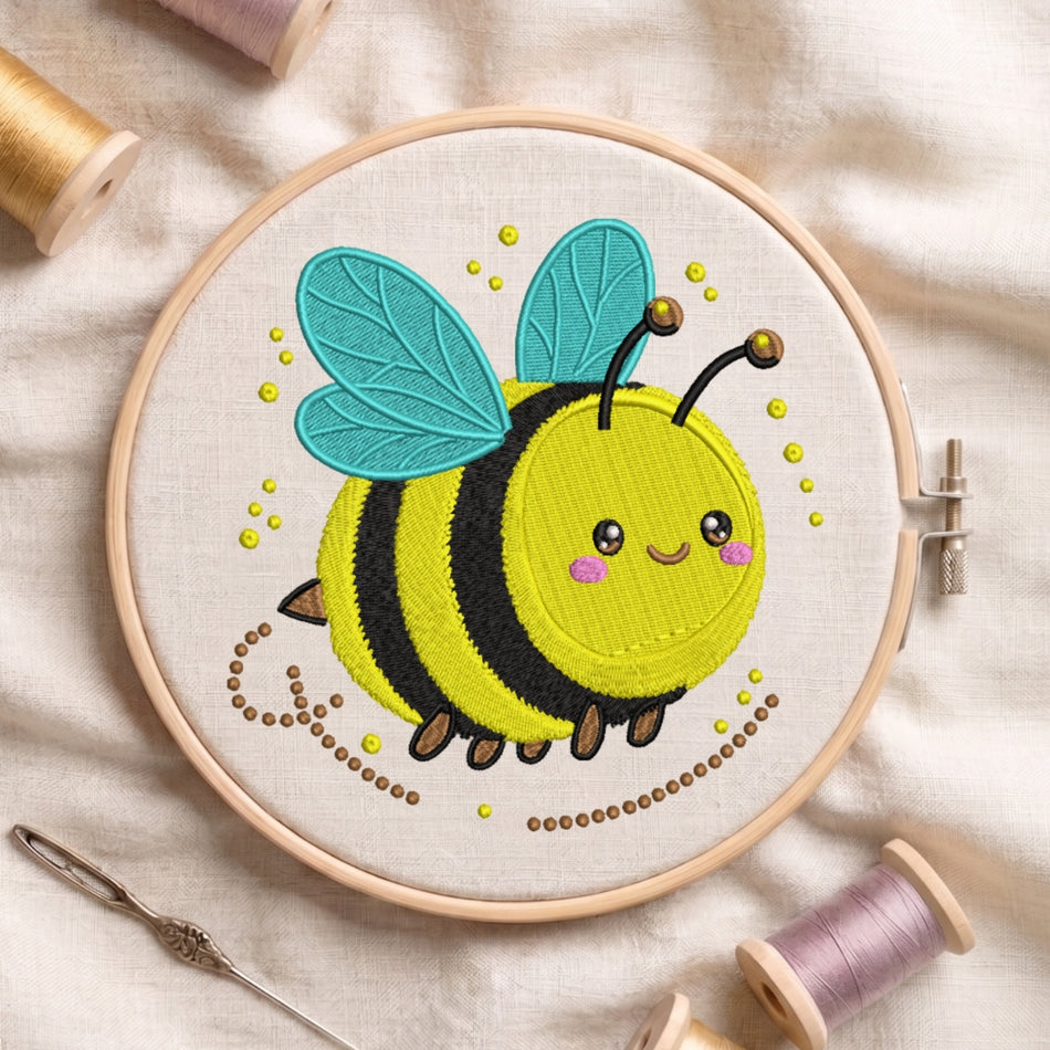 Cute Bumblebee Machine Embroidery Design ED 148