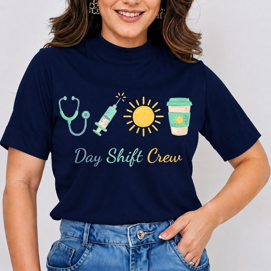 Day Shift Crew SVG PNG, Cute Nurse Day Shift Clipart, Sun and Stethoscope Medical Sublimation Graphic File