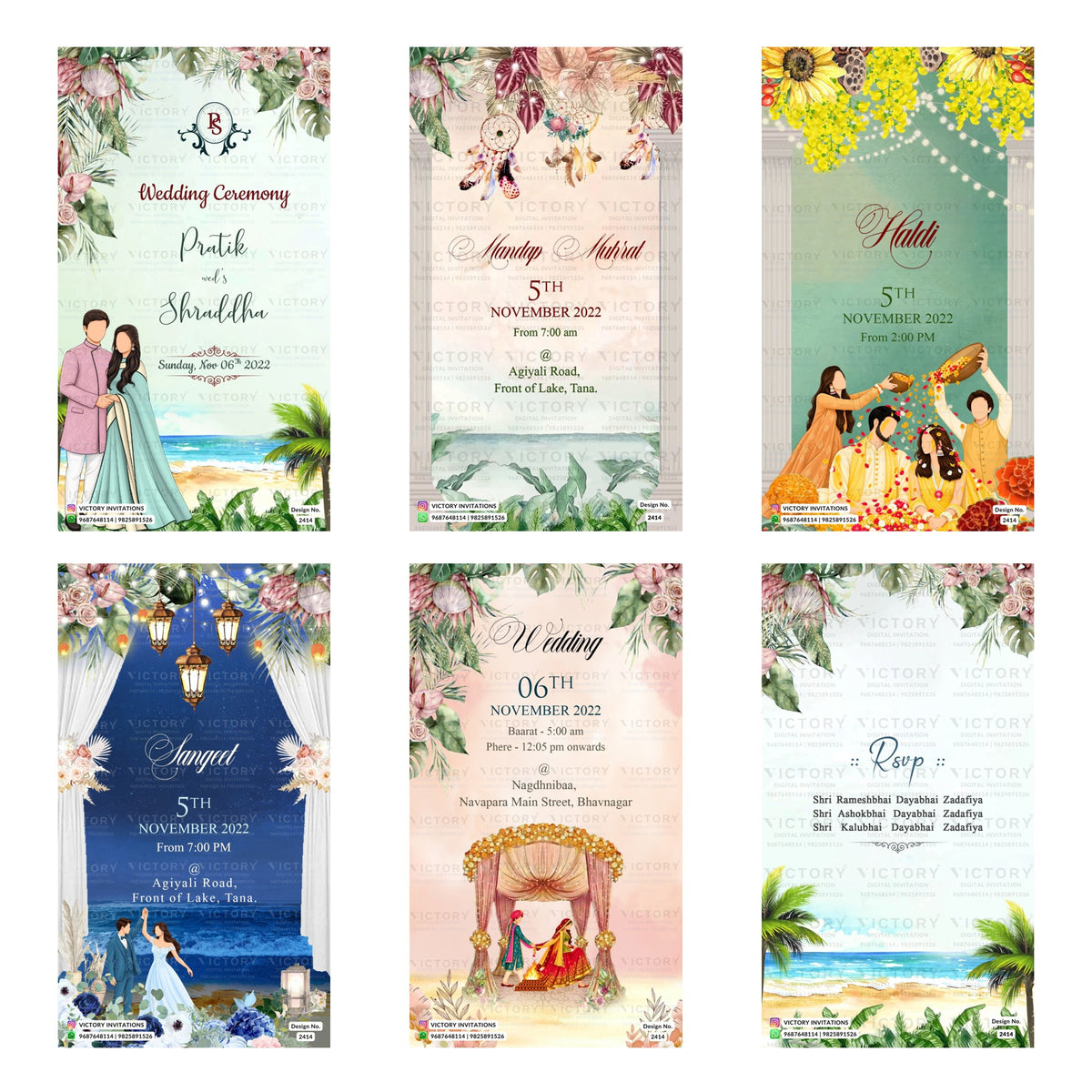 Wedding Ceremony Invitation Template, Editable Digital Wedding Invite, Printable Indian Marriage Ceremony Bundle, Personalizable Cultural Event Design   