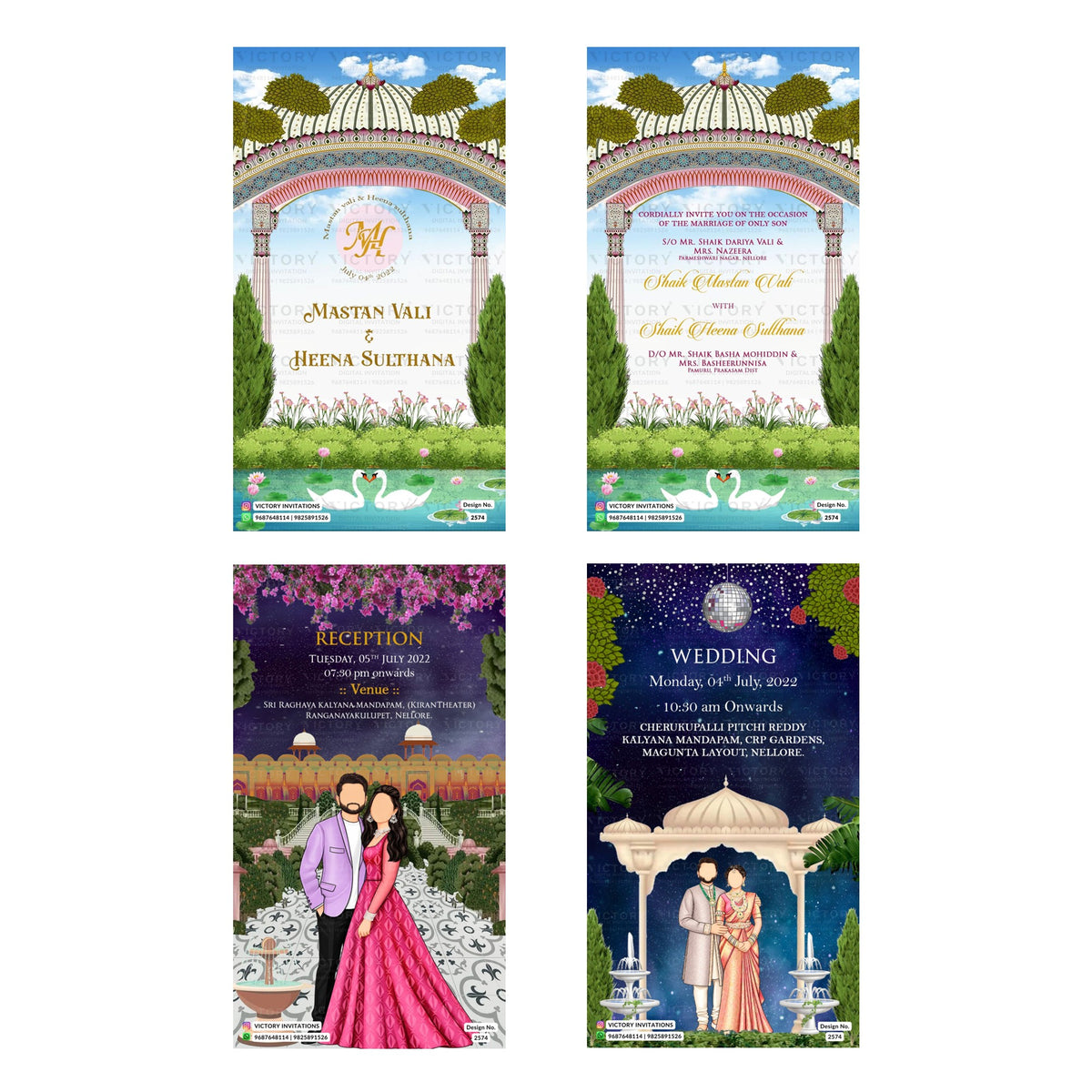 Shaik Mastan Vali & Heena Sulthana Wedding Invitation Template, Editable Digital Indian Marriage Invite, Printable Cultural Ceremony Bundle, Personalizable Event Design   