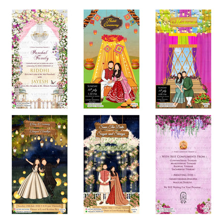Wedding Ceremony Invitation Template, Editable Digital Wedding Invite, Printable Indian Marriage Ceremony Bundle, Personalizable Cultural Event Design   