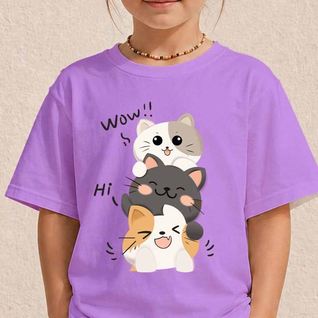 Cute Kids Cat Shirt SVG, Toddler Cartoon Kitten Graphic, Childrens Cat Lover PNG