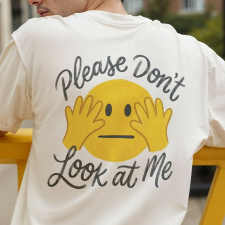Funny Anti Social T-Shirt Design, Please Dont Look At Me Digital Download, Humor Emoji PNG