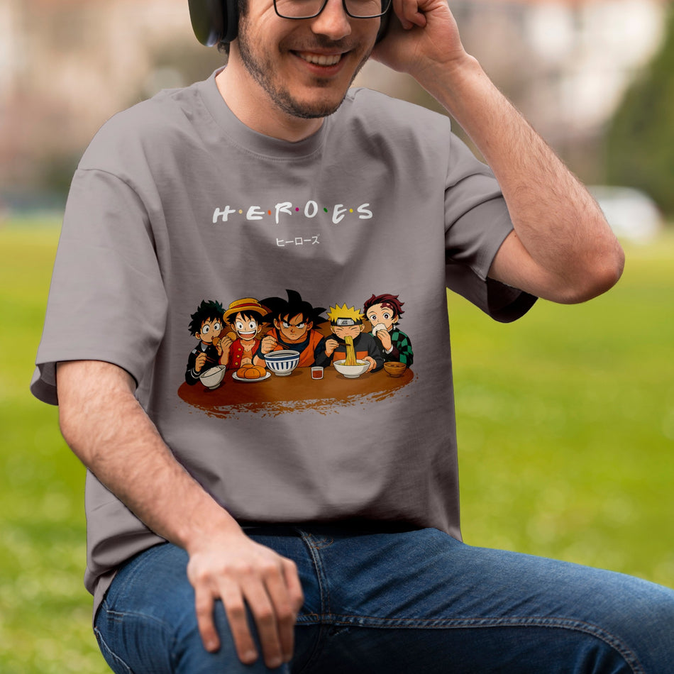 Heroes Anime PNG | Friends Parody T-shirt Design | Shonen Manga Sublimation | Instant Download - C20