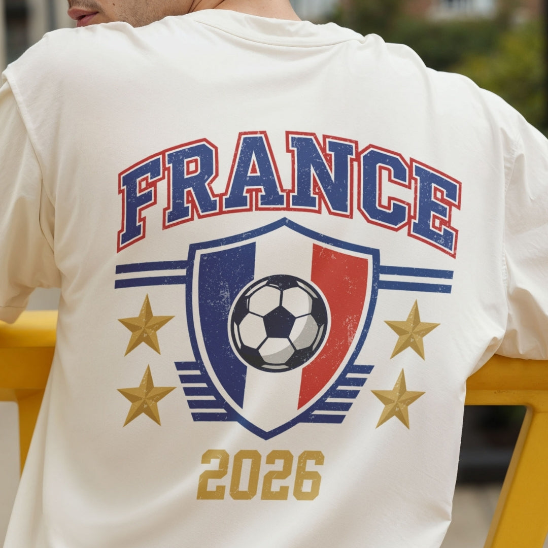 Light Blue Crop Top T Shirt Mockup Showing France Soccer 2026 Fan Graphic