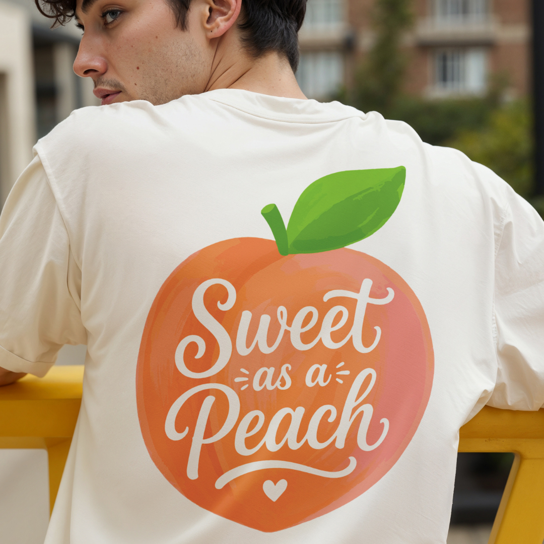 Trendy Georgia Peach Shirt Design, Sweet As A Peach Digital Download, Unisex Vintage Fruit Tee PNG