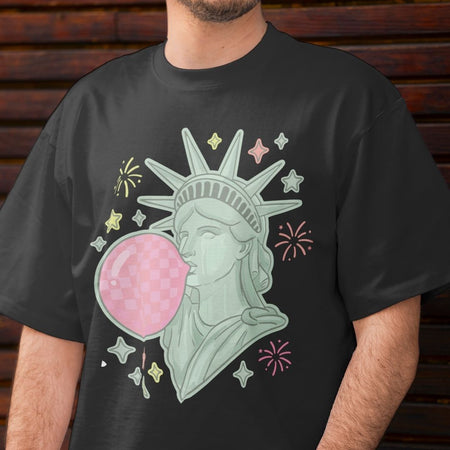 Funny Patriotic T-Shirt Design, Statue of Liberty Digital Download, Unisex 4th of July Graphic PNG