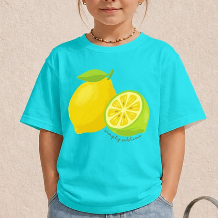 Cute Kids Summer Citrus Graphic, Youth Simply Sublime SVG, Toddler Lemon Lime Fruit Clipart PNG