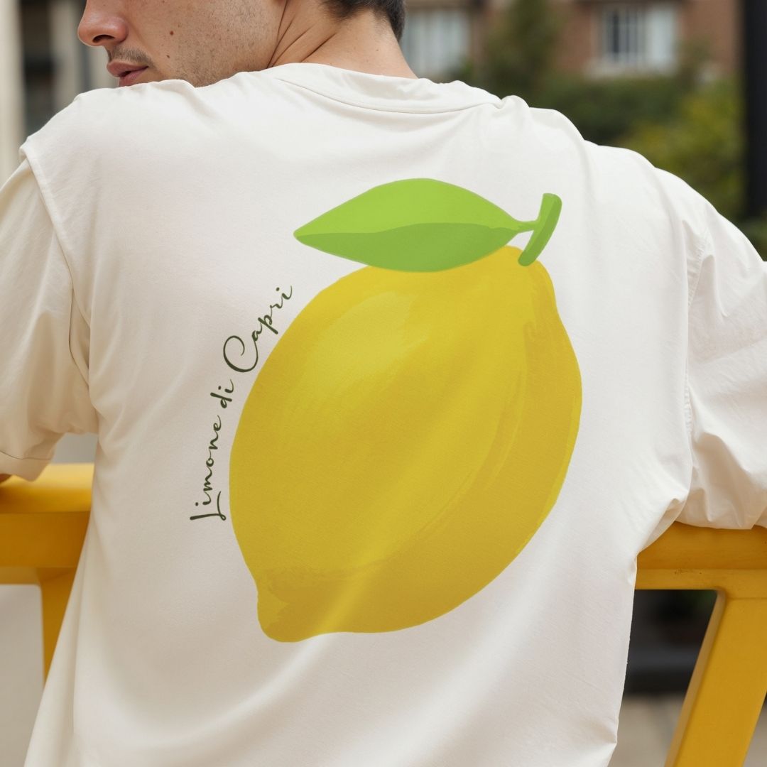 Italian Summer Lemon Shirt Design, Limone di Capri Digital Download, Unisex Vintage Fruit Tee PNG