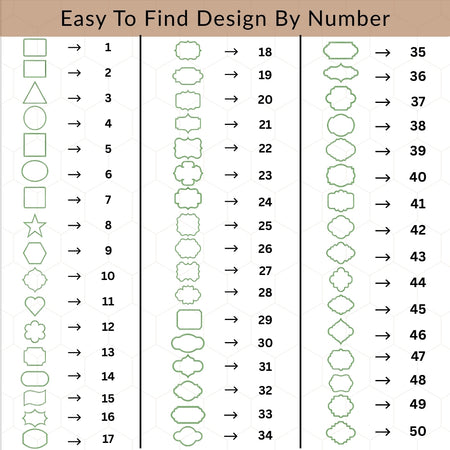 Design chart with shapes and numbers for easy finding