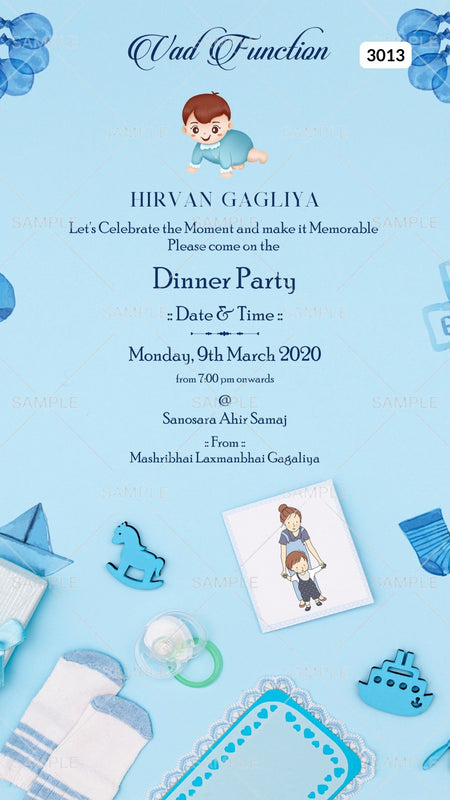 Vad Invitation Digital Vad Function Invitation Of Indian Family In English Language W ...