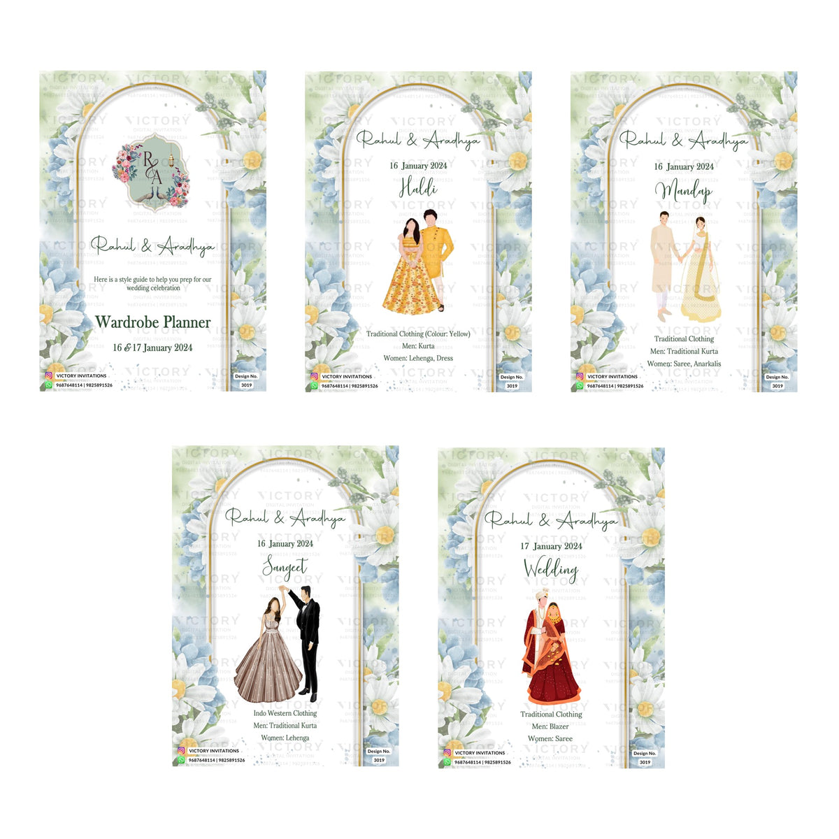 Wardrobe Planner Invitation Template, Editable Digital Wedding Planner Invite, Printable Indian Marriage Ceremony Bundle, Personalizable Cultural Event Design   