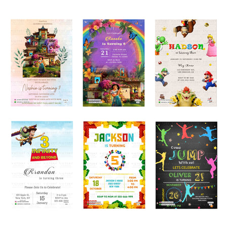 Custom Birthday Invitation Template, Editable Digital Party Invite, Printable Birthday Party Invitation Bundle, Personalizable Invite Design .