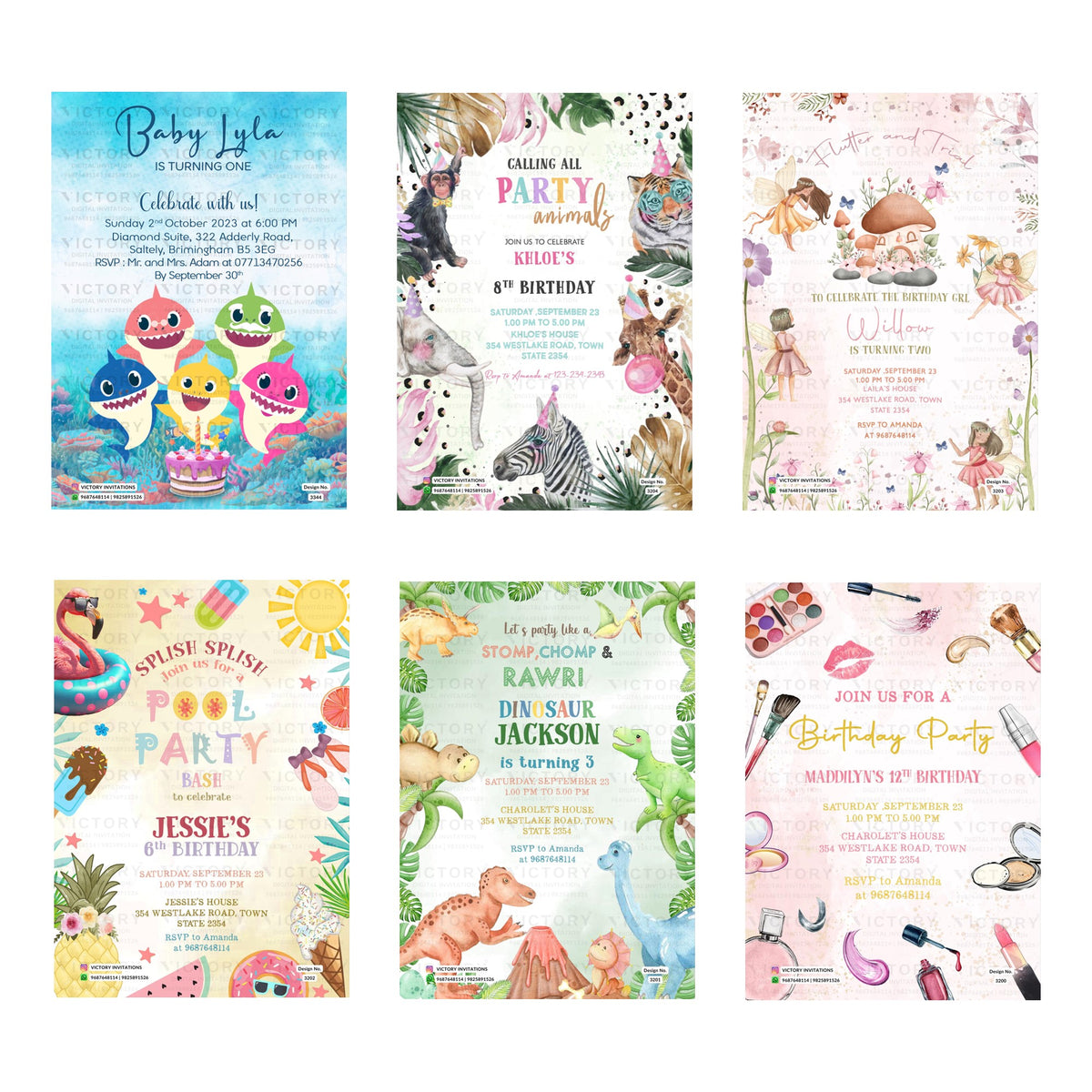 Custom Birthday Invitation Template, Editable Digital Party Invite, Printable Birthday Party Invitation Bundle, Personalizable Invite Design   