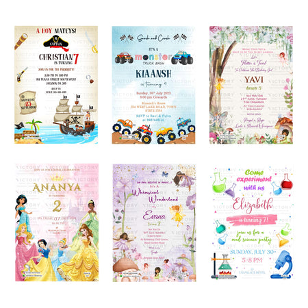 Custom Birthday Invitation Template, Editable Digital Party Invite, Printable Birthday Party Invitation Bundle, Personalizable Invite Design   