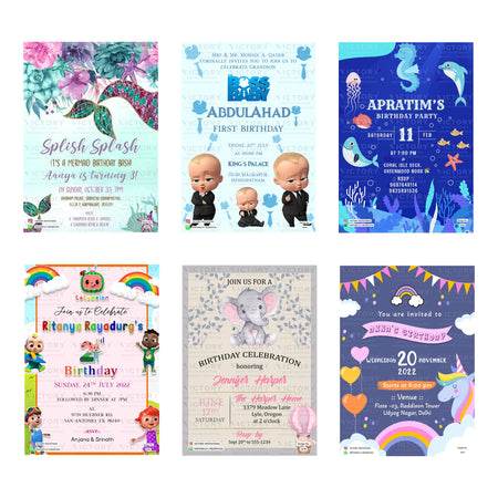 Custom Birthday Invitation Template, Editable Digital Party Invite, Printable Birthday Party Invitation Bundle, Personalizable Invite Design   
