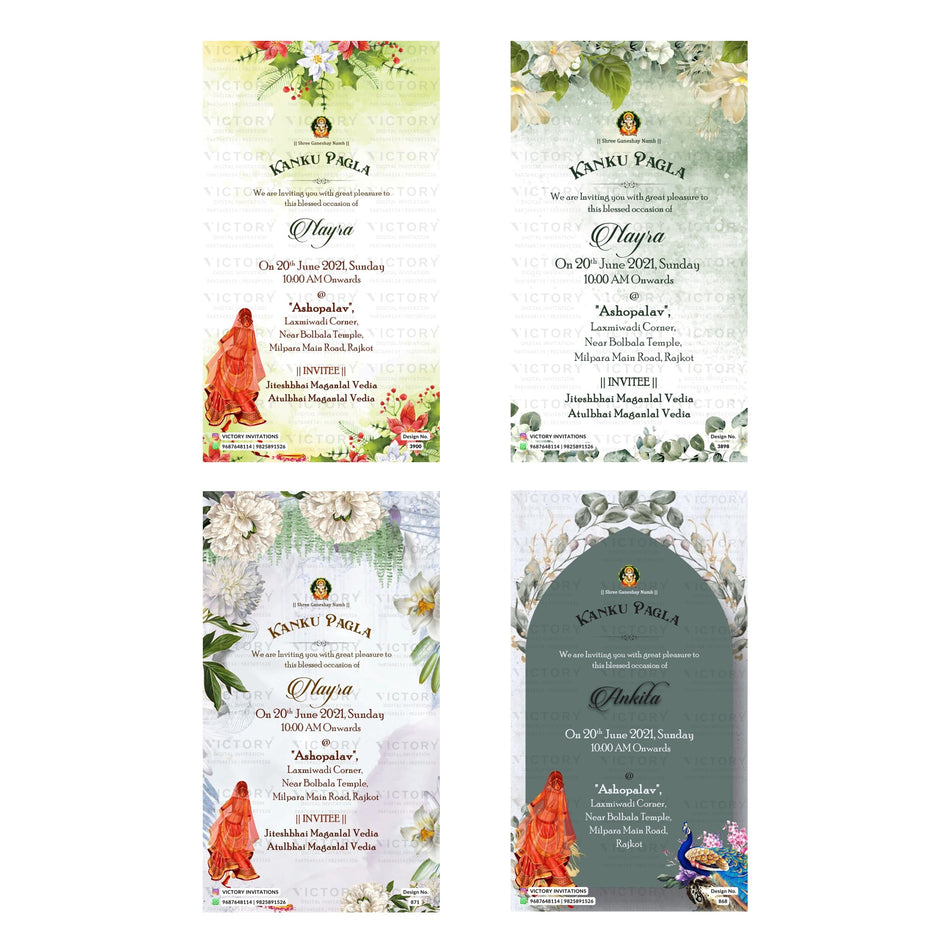 Kanku Pagla Invitation Template, Editable Digital Kanku Pagla Invite, Printable Indian Engagement Ceremony Bundle, Personalizable Cultural Event Design   