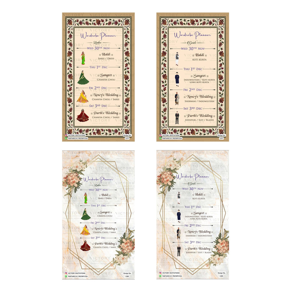 Wardrobe Planner Invitation Template, Editable Digital Wedding Planner Invite, Printable Indian Marriage Ceremony Bundle, Personalizable Cultural Event Design   