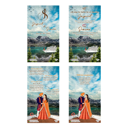 Sikh Wedding Invitation Template, Editable Digital Anand Karaj Invite, Printable Punjabi Marriage Ceremony Bundle, Personalizable Cultural Event Design   