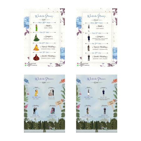Wardrobe Planner Invitation Template, Editable Digital Wedding Planner Invite, Printable Indian Marriage Ceremony Bundle, Personalizable Cultural Event Design   
