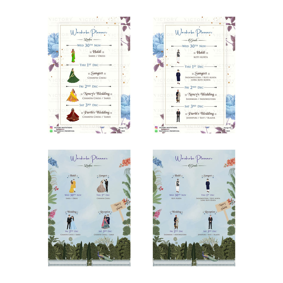 Wardrobe Planner Invitation Template, Editable Digital Wedding Planner Invite, Printable Indian Marriage Ceremony Bundle, Personalizable Cultural Event Design   