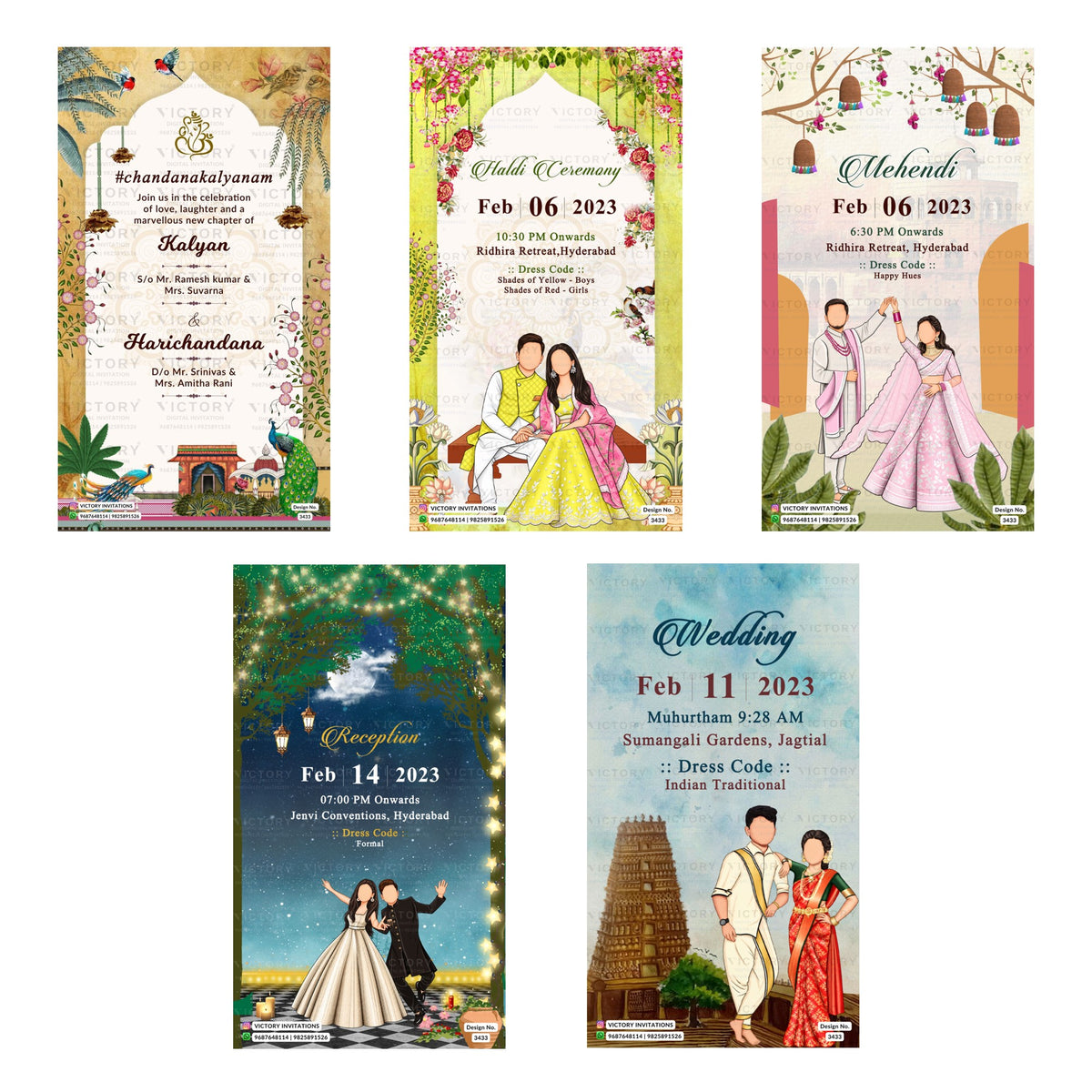 Kalyan & Harichandana Wedding Invitation Template, Editable Digital Indian Marriage Invite, Printable Cultural Ceremony Bundle, Personalizable Event Design