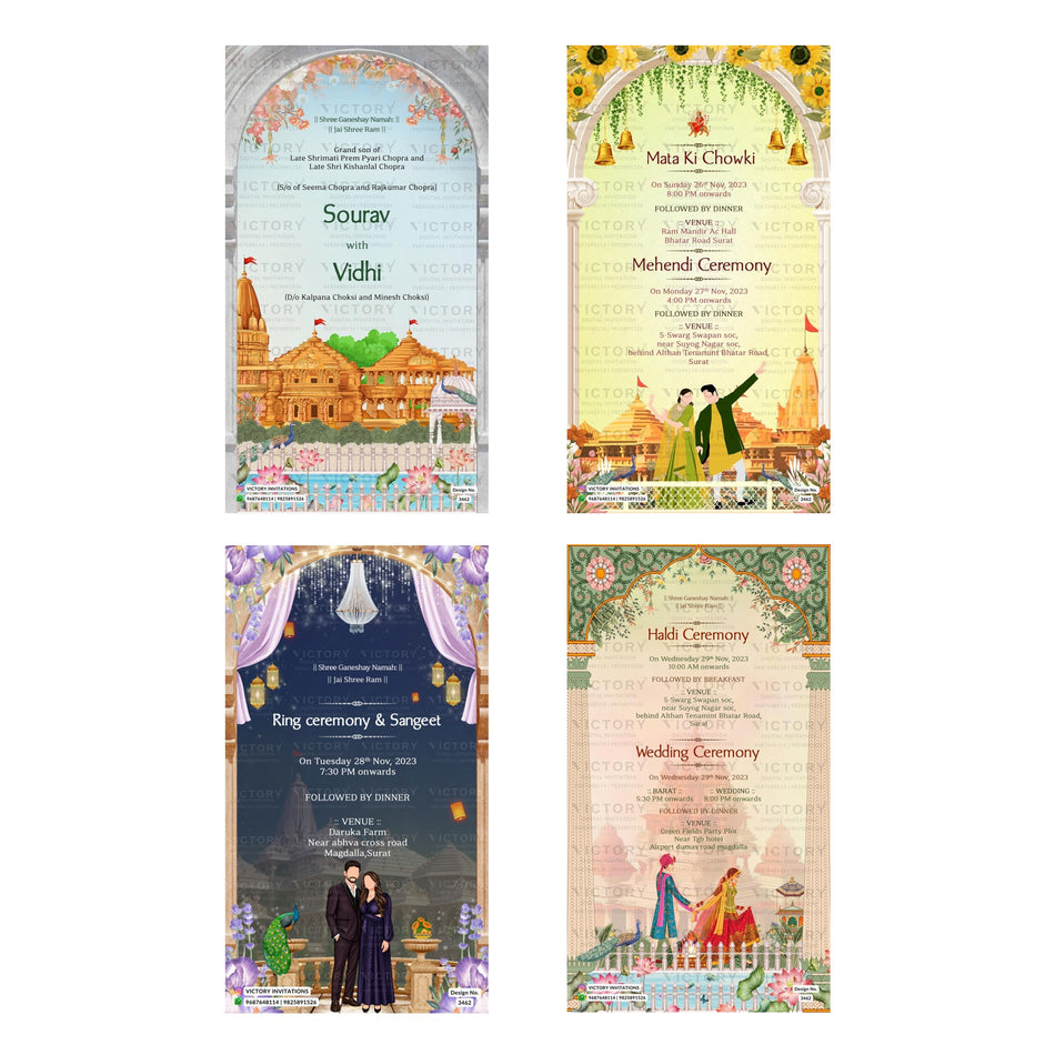 Hindu Wedding Invitation Template, Editable Digital Mata Ki Chowki Invite, Printable Indian Marriage Ceremony Bundle, Personalizable Cultural Event Design   