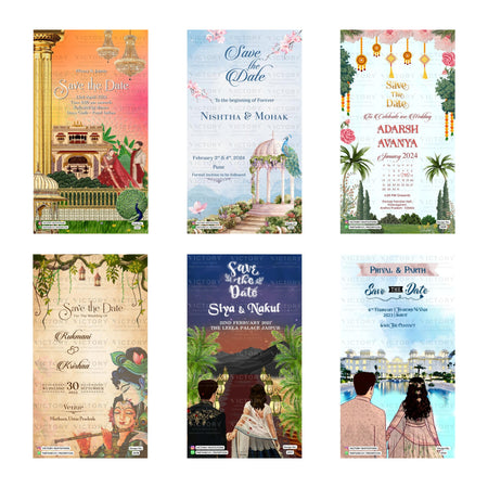 Nishtha & Mohak Save the Date Invitation Template, Editable Digital Indian Marriage Invite, Printable Cultural Ceremony Bundle, Personalizable Event Design   